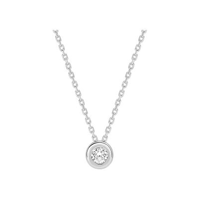 Collier en or blanc et diamant 0.10ct