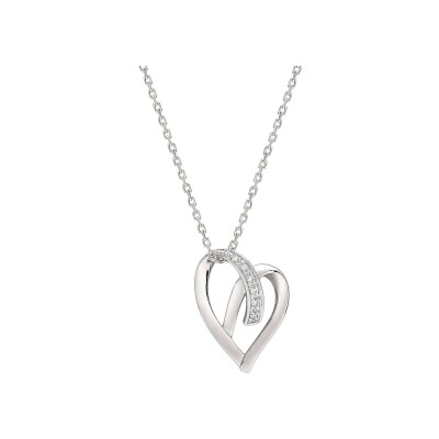 Collier en or blanc et diamant 0.02ct