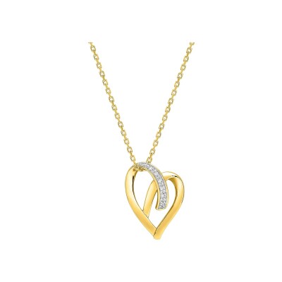 Collier en or jaune et diamant 0.02ct