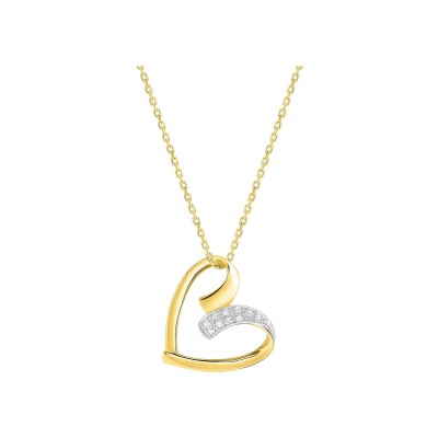 Collier en or jaune et diamant 0.04ct