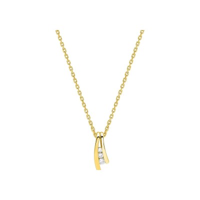 Collier en or jaune et diamant 0.05ct