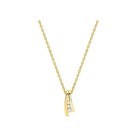 Collier en or jaune et diamant 0.05ct