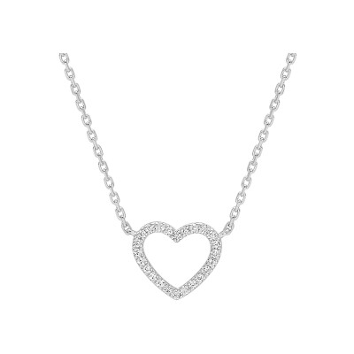 Collier en or blanc et diamant 0.06ct