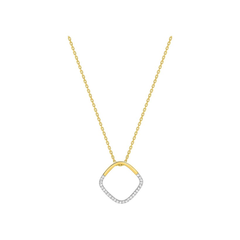 Collier en or jaune rhodié et diamant 0.11ct