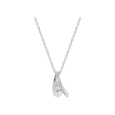 Collier en or blanc et diamant 0.08ct