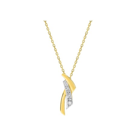 Collier en or jaune et diamant, 0.01ct