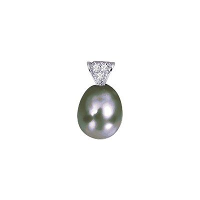 Pendentif en or blanc et diamant 0.03ct