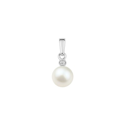 Pendentif en or blanc et diamant 0.02ct