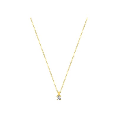 Pendentif en or jaune et oxyde de zirconium
