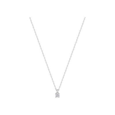 Pendentif en or blanc et oxyde de zirconium