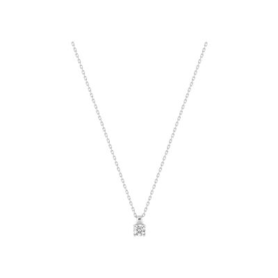 Pendentif en or blanc et oxyde de zirconium