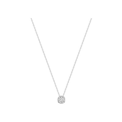 Pendentif en or blanc et oxyde de zirconium