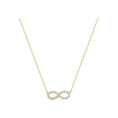 Collier en or jaune et oxyde de zirconium