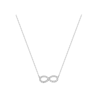 Collier en or blanc et oxyde de zirconium