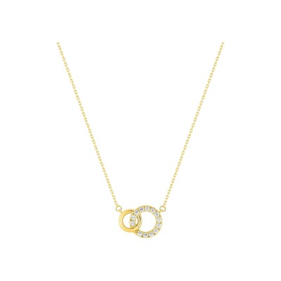 Collier en or jaune et oxyde de zirconium