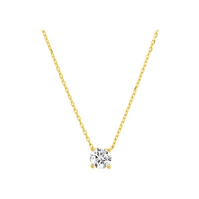 Collier en or jaune et oxyde de zirconium, taille 42cm