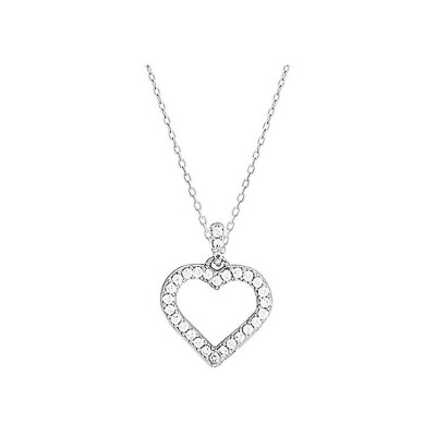 Collier en or blanc et oxyde de zirconium
