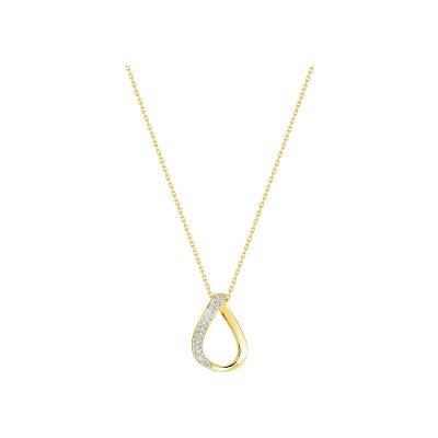 Collier en or jaune et oxyde de zirconium