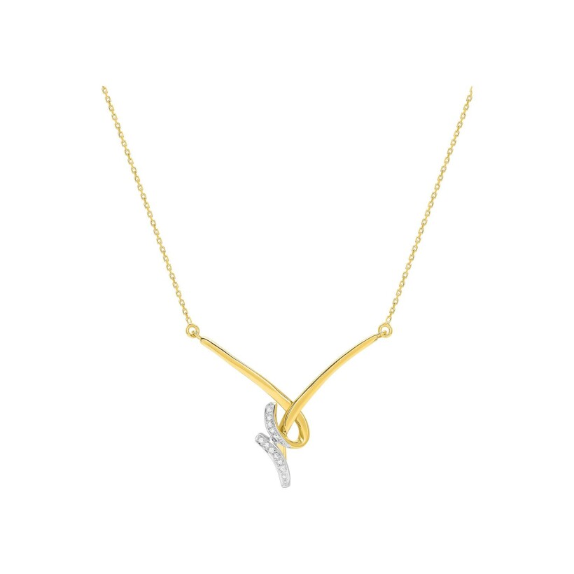 Collier en or jaune et diamant 0.05ct