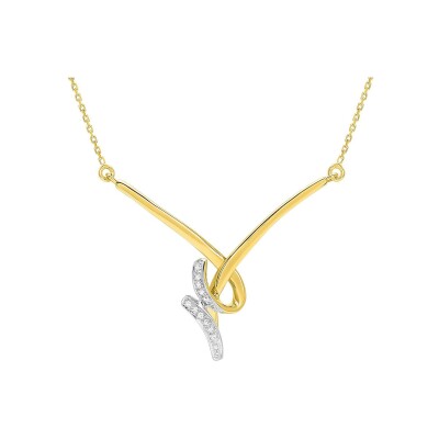 Collier en or jaune et diamant 0.05ct