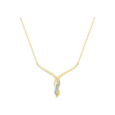 Collier en or jaune et diamant 0.02ct