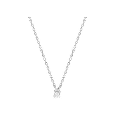 Collier en or blanc et diamant 0.04ct
