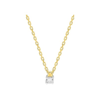 Collier en or jaune et diamant 0.04ct