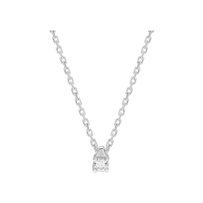 Collier en or blanc et diamant 0.04ct