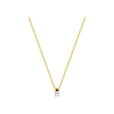 Collier en or jaune et diamant 0.08ct