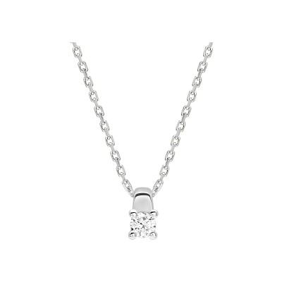 Collier en or blanc et diamant 0.08ct