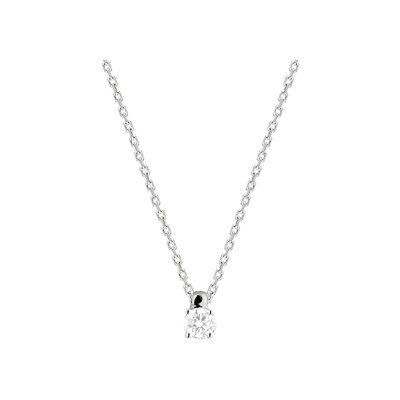 Collier en or blanc et diamant 0.14ct, taille 42cm