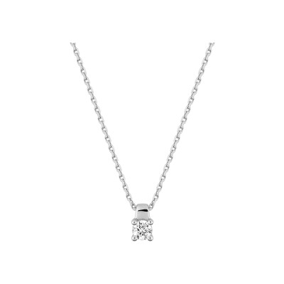 Collier en or blanc et diamant 0.14ct, taille 42cm