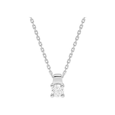 Collier en or blanc et diamant 0.18ct