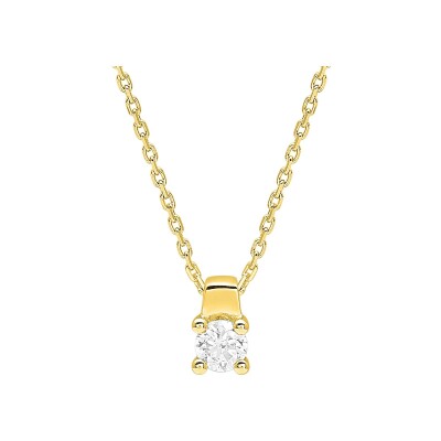 Collier en or jaune et diamant 0.18ct