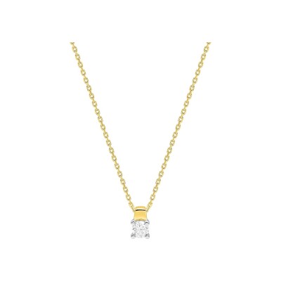 Collier en or jaune et diamant 0.18ct