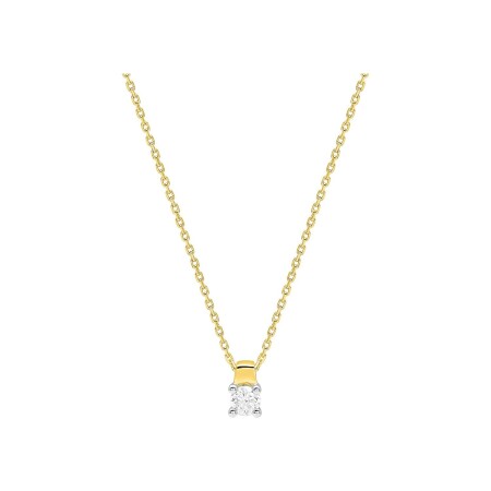 Collier en or jaune et diamant 0.18ct