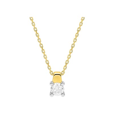 Collier en or jaune et diamant 0.23ct