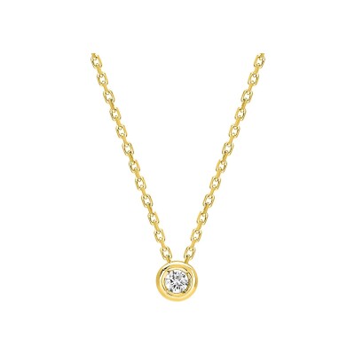 Collier en or jaune et diamant 0.04ct, taille 42cm