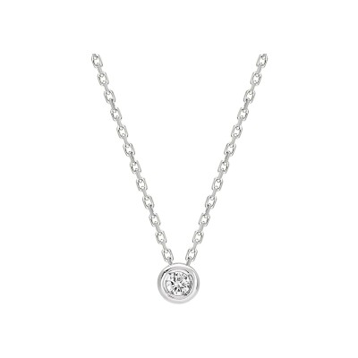 Collier en or blanc et diamant 0.04ct