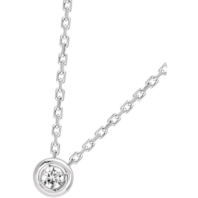 Collier en or blanc et diamant 0.04ct