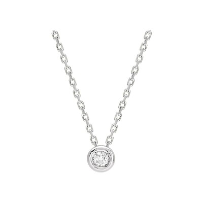Collier en or blanc et diamant 0.04ct