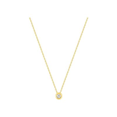 Collier en or jaune et diamant 0.08ct, taille 42cm