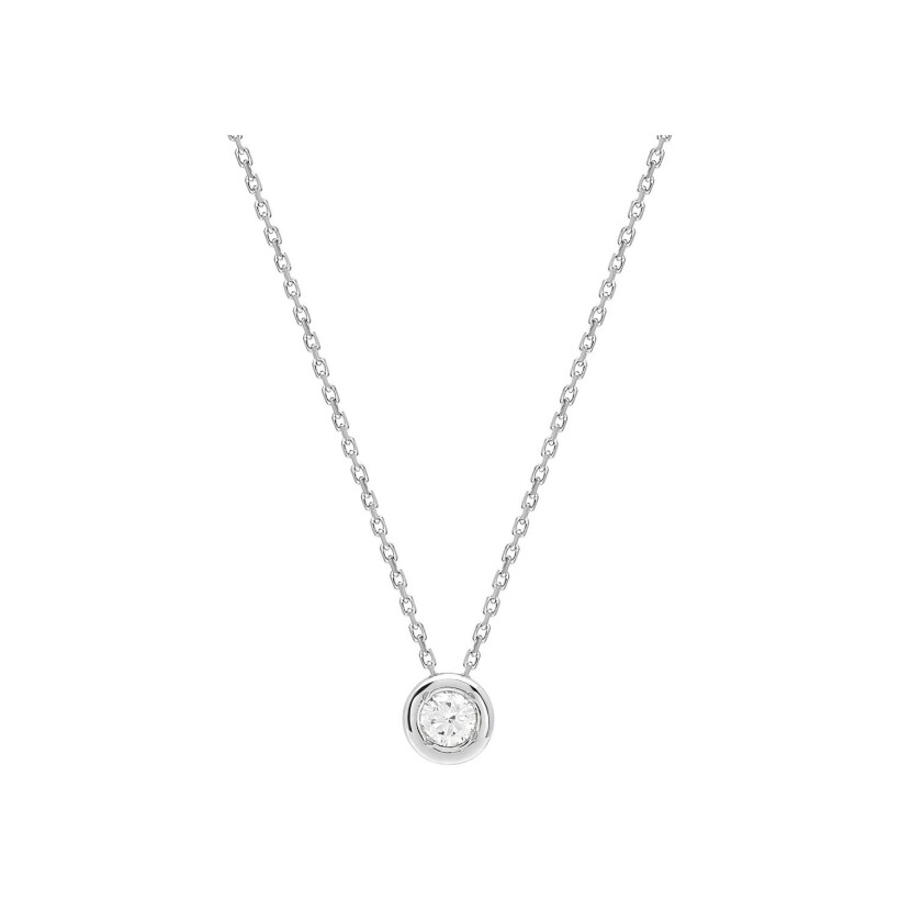 Collier en or blanc et diamant 0.14ct