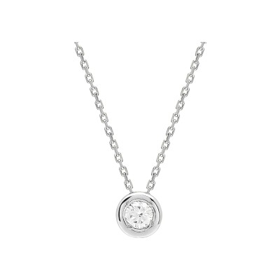 Collier en or blanc et diamant 0.14ct