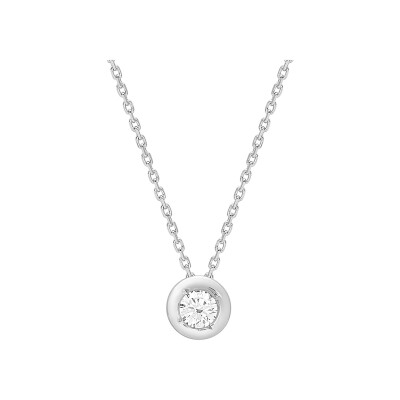 Collier en or blanc et diamant 0.18ct