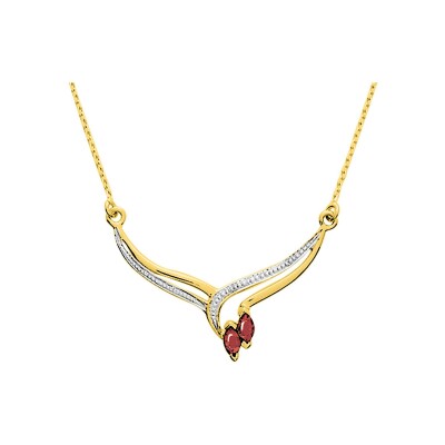 Collier en or jaune et rubis