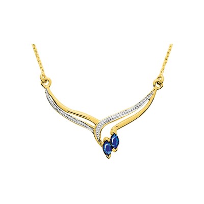 Collier en or jaune et saphir