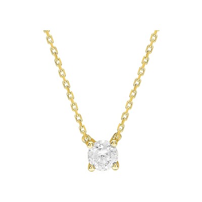Collier solitaire en or jaune et diamant 0.30ct