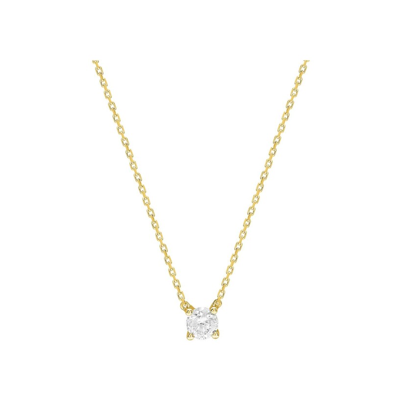 Collier en or jaune et diamant, 0.30ct