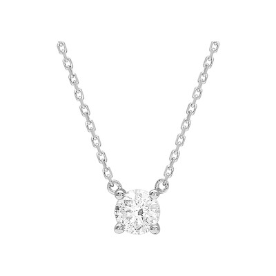 Collier solitaire en or blanc et diamant 0.40ct